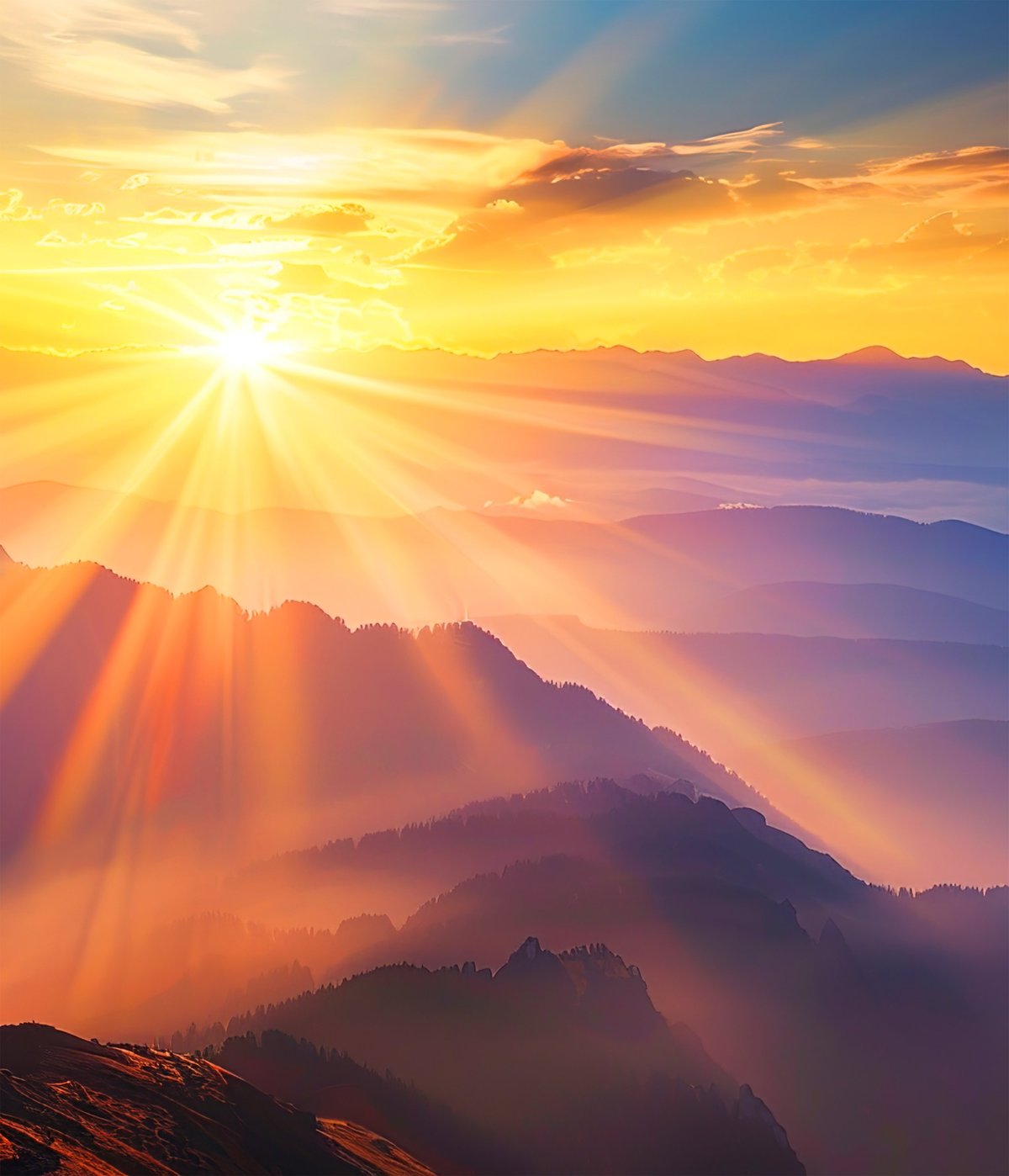 Golden sunrise representing new beginnings and hope