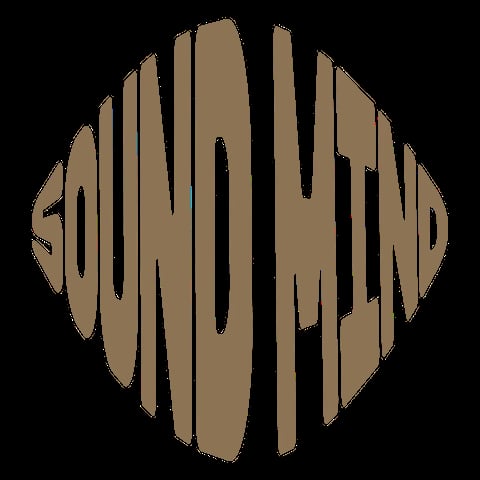 Sound wave visualization with tan vertical lines forming a circular pattern on black background