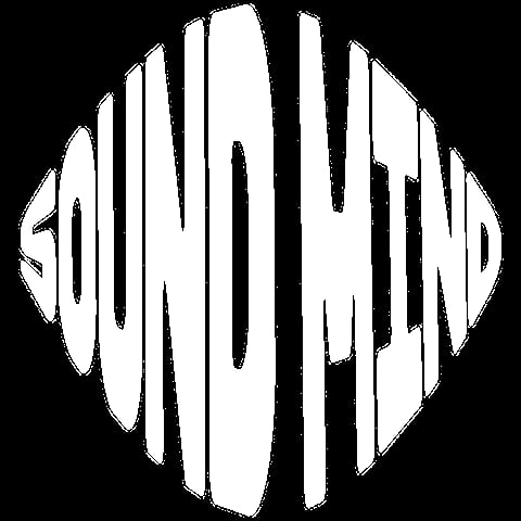 Soundwaves logo with white wavy vertical lines forming a circular badge on black background